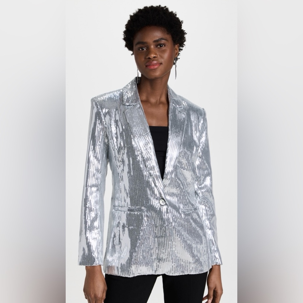 English Factory Silver Sequin Women’s Blazer
